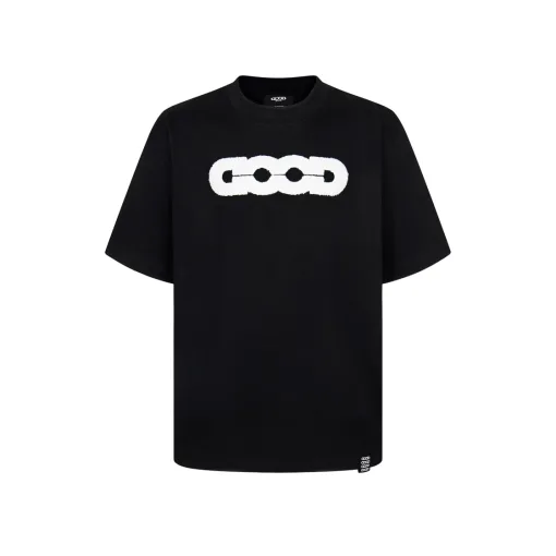 Luxury Earth Kurzarm Schwarz Jacquard Stil