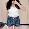 Premium Valentino Shorts im Denim-Print-Stil