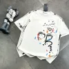 Hochwertige Prada Kurzarm Schwarz Baumwolle Logo Luxus