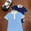 Premium Lacoste Kurzarmhemd Blau Strick Vintage Kollektion