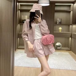 Hochwertiges Miu Miu Hemd Pink Bestickt Luxus