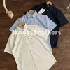 Luxus Brooks Brothers Kurzarm Marineblau Baumwolle Casual Luxus