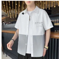 Premium Descente Kurzarm Weiße Seide Casual Style