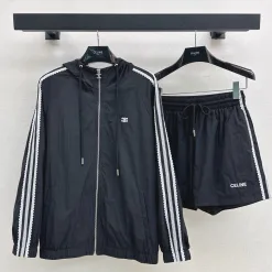 Luxuriöse Celine-Shorts im schwarzen bestickten Stil