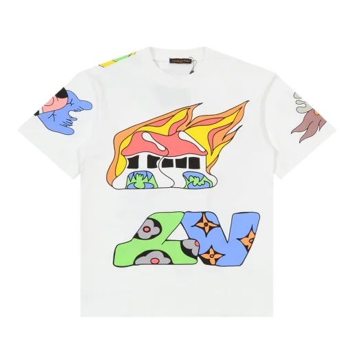 Premium Louis Vuitton Kurzarm-Kollektion aus weißer Baumwolle