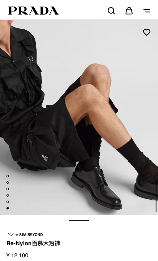 Premium Prada Shorts Nylon Logo Luxus