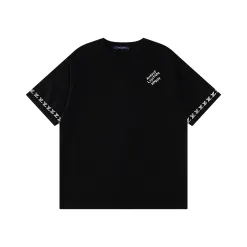 Luxus Louis Vuitton Kurzarm Baumwolle Logo Luxus
