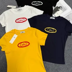 Bestseller Alo Kurzarm Schwarz Bestickter Stil
