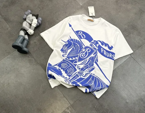 Hochwertiger Burberry-Baumwoll-Print im Kurzarm-Stil