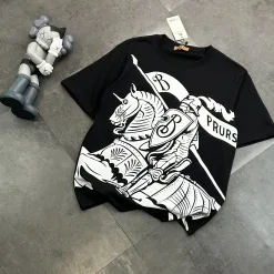 Hochwertiger Burberry-Baumwoll-Print im Kurzarmstil