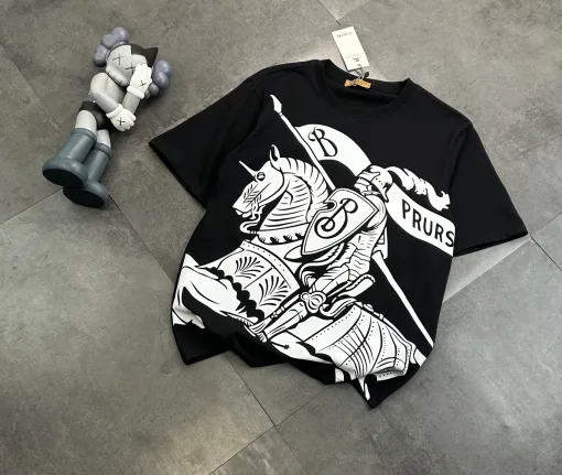 Hochwertiger Burberry-Baumwoll-Print im Kurzarmstil