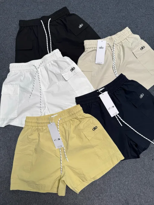 Hochwertige Alo Shorts Black Embroidered Collection