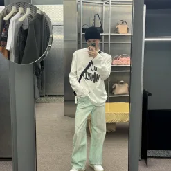 Premium Acne Studios Jeans im Used-Look in Grün