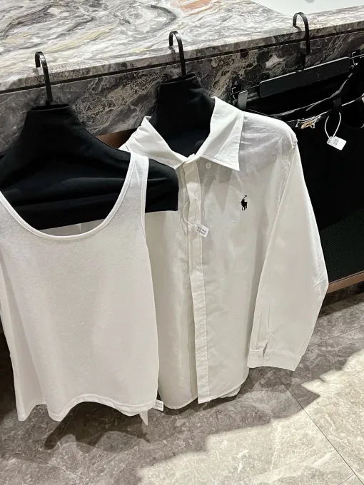 Hochwertiges Ralph Lauren Hemd aus Baumwolle mit Stickereien, Luxus