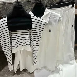 Luxus-Hemd von Ralph Lauren aus weißem Leinen mit Stickerei