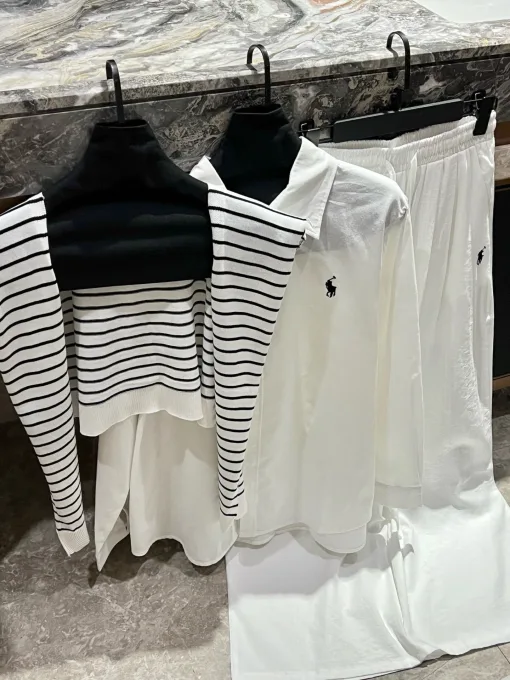 Luxus-Hemd von Ralph Lauren aus weißem Leinen mit Stickerei