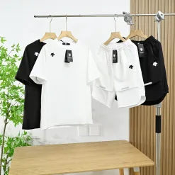 Bestseller Descente Kurzarm Schwarz Seide Solid Style