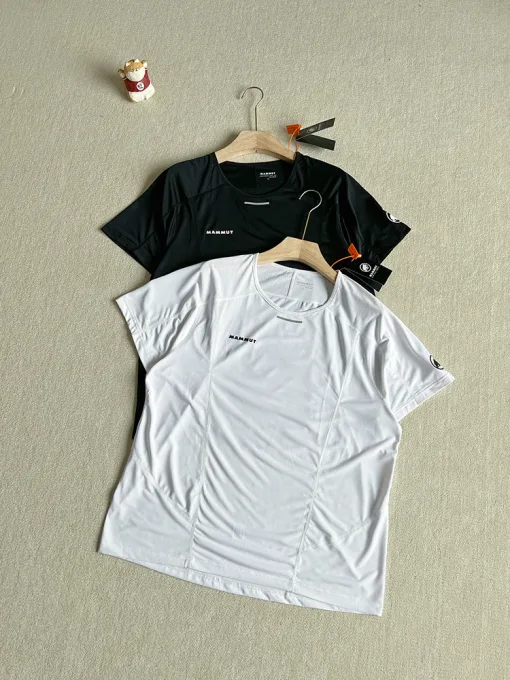 Premium Qualität Mammut Kurzarm Schwarz Polyester Atmungsaktive Kollektion
