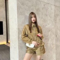 Hochwertige Gucci Shorts Khaki Jacquard Kollektion