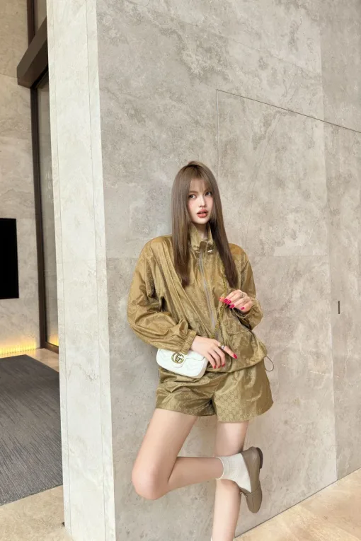 Hochwertige Gucci Shorts Khaki Jacquard Kollektion