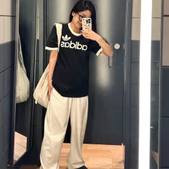 Bestseller Adidas Kurzarm Schwarz Print Luxus