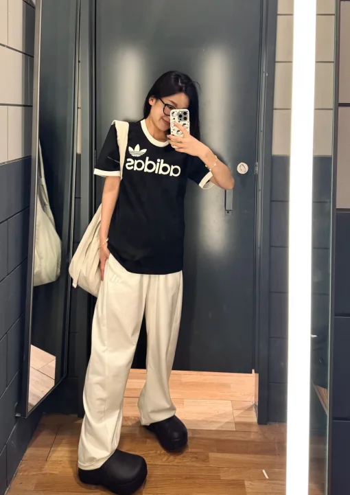 Bestseller Adidas Kurzarm Schwarz Print Luxus