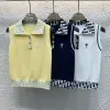 Premium Dior Weste Gelbe Strick-Stickerei-Kollektion