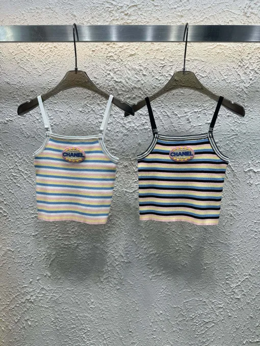 Luxus-Hosenträger aus weißer Strickstickerei von Chanel