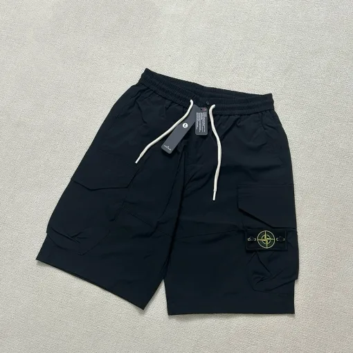 Luxus-Shorts von Stone Island aus schwarzer Wolle, klassischer Luxus