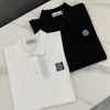 Premium Stone Island Poloshirt Schwarz Baumwolle Klassisch Luxus
