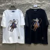 Premium Qualität Louis Vuitton Kurzarm Schwarz Stickerei Luxus