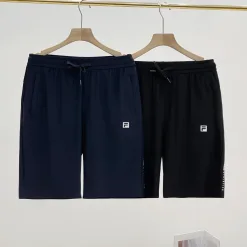Luxus Fila Shorts Schwarze Seide Casual Luxury