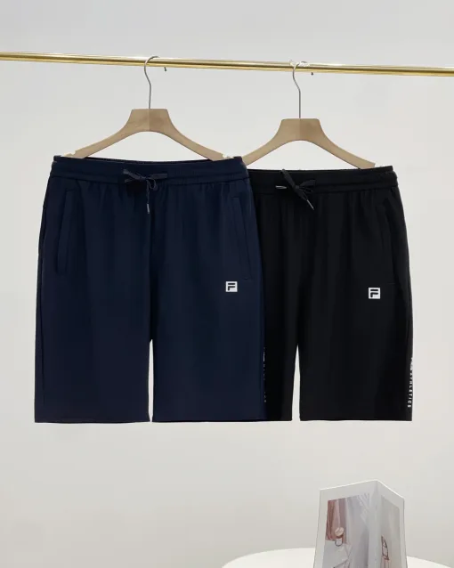 Luxus Fila Shorts Schwarze Seide Casual Luxury