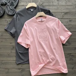 Bestseller Loewe Kurzarm Grau Baumwolle Logo Kollektion