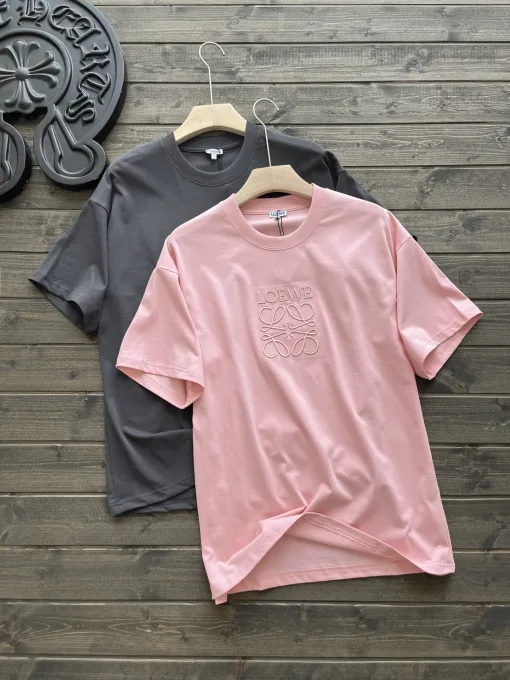 Bestseller Loewe Kurzarm Grau Baumwolle Logo Kollektion