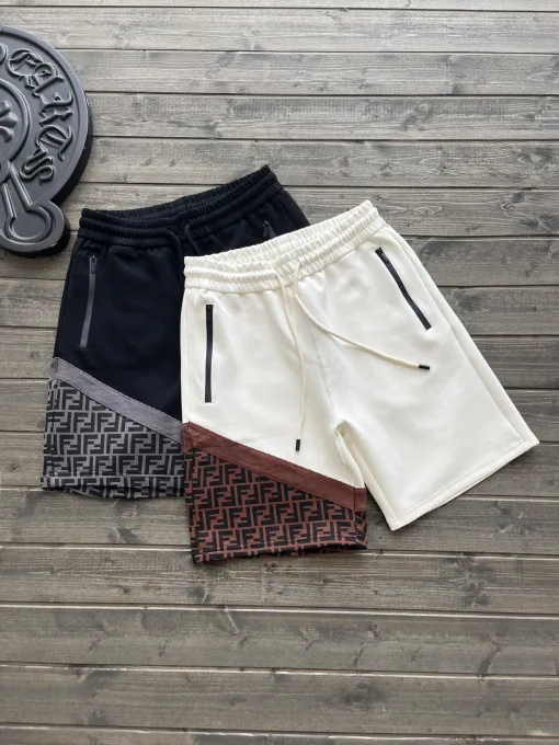 Bestseller Fendi Shorts Schwarzer Strick-Patchwork-Stil
