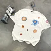 Luxus-Kollektion mit kurzen Ärmeln aus schwarzer Baumwolle von Louis Vuitton mit Stickerei