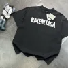 Hochwertige Balenciaga Kurzarm Schwarz Distressed Luxus
