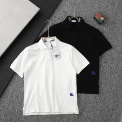 Luxus Burberry Kurzarm T-Shirts Blau Baumwolle Klassisch Luxus