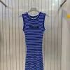 Hochwertige Miu Miu Weste Blau Strick Logo Luxus