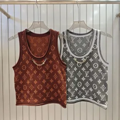 Bestseller Louis Vuitton Weste Braun Strick Jacquard Stil