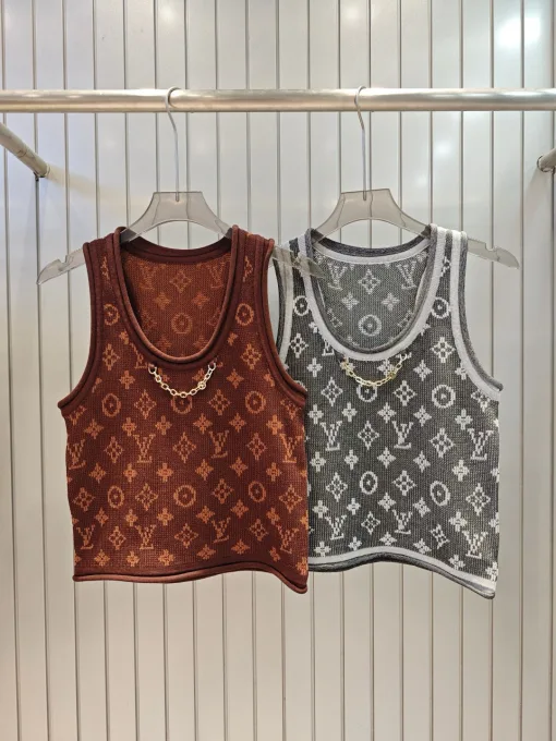 Bestseller Louis Vuitton Weste Braun Strick Jacquard Stil