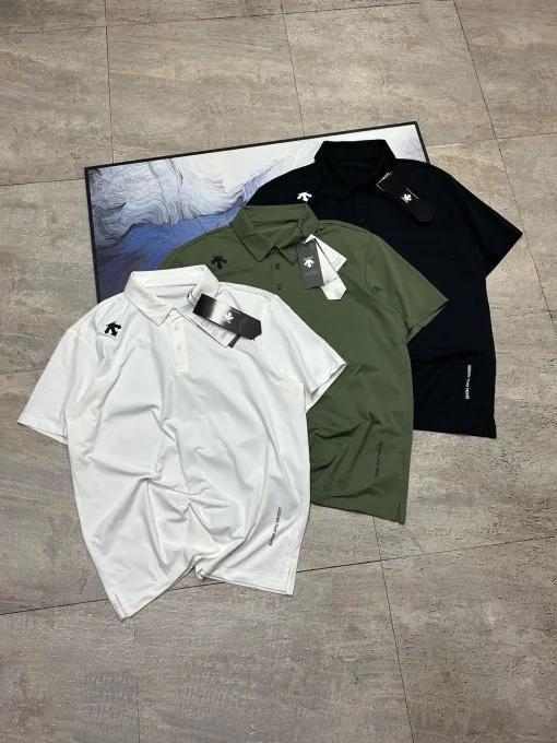 Premium Descente Kurzarm Schwarz Logo Luxus