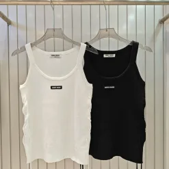 Bestseller Miu Miu Weste Weiß Strick Logo Kollektion
