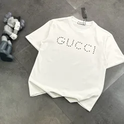 Premium Gucci Kurzarm Weiß Baumwolle Klassisch Luxus