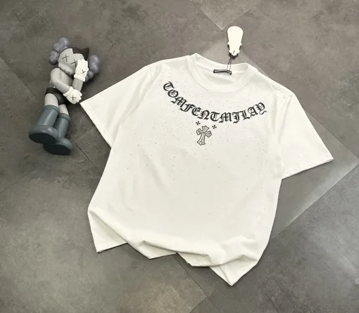 Hochwertiges Chrome Hearts Kurzarm-Shirt aus weißer Baumwolle, klassisch, luxuriös