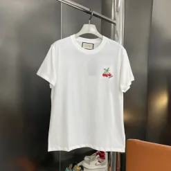 Hochwertiges Gucci Kurzarm-Logo aus weißer Baumwolle, Luxus