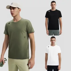 Premium-Qualität Descente Kurzarm Schwarz Baumwolle Logo-Stil