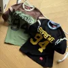 Luxus Supreme Kurzarm Schwarz Jersey Patchwork Stil