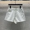 Meistverkaufte Dior Shorts im bestickten Stil aus weißem Denim